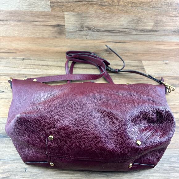 Annabel Ingall Isabella Purple Pebbled Leather Large Tote Satchel Bag - Picture 9 of 15